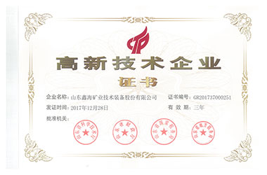 High-tech Enterprise Certificate High-tech Enterprise Certificate