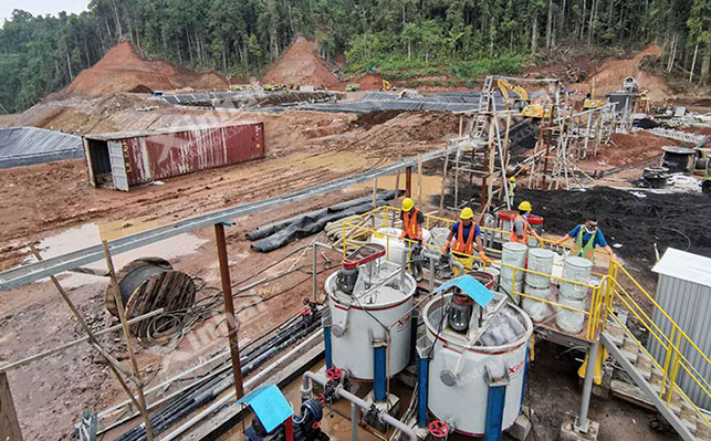 印度尼西亚700TPD金矿浸选矿项目现场安装图